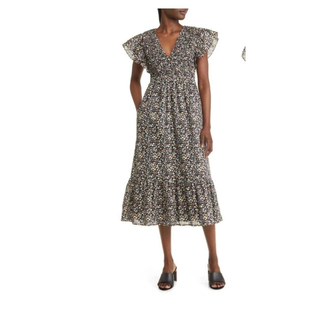 NWT RAILS Clementine Floral Smocked Cotton Dress Size XXS